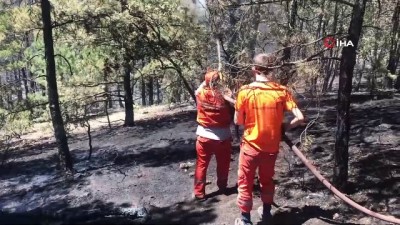  Kontrol altına alınan orman yangını sonrası soğutma çalışmaları sürüyor 