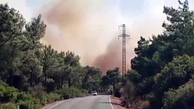 helikopter - Urla'da orman yangını - İZMİR Videosu