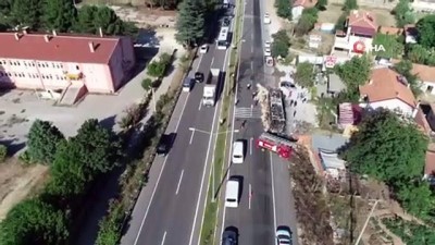 otobus yangini -  Balıkesir'de yanan otobüsün son hali havadan görüntülendi Videosu