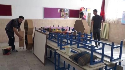 egitim ogretim yili -  Belediye başkanı gençlerle birlikte okul boyuyor  Videosu