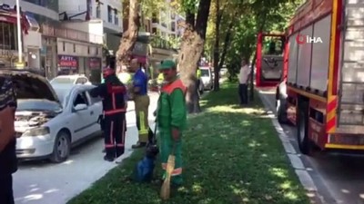  Seyir halindeki otomobil alev alınca imdada otobüs şoförü yetişti 