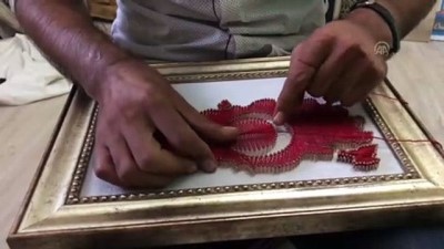 el emegi goz nuru - Hobi olarak başladığı filografide çivi ve teli sanata dönüştürüyor - TEKİRDAĞ  Videosu