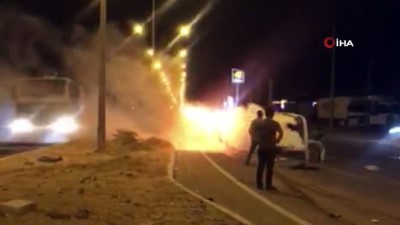  Nusaybin'de yanan otomobile TOMA müdahale etti 