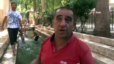  Şanlıurfa’da sıcaklık etkisini sürdürüyor, vatandaşlar serinlemek için her yolu deniyor 