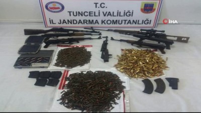  Tunceli'de teröristlerin silah ve cephaneleri ele geçirildi 