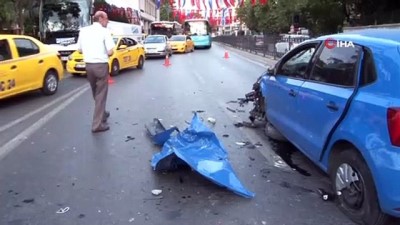  Beşiktaş Meydan’da takla atan araç karşı şeritteki araca çarptı: 1 yaralı 