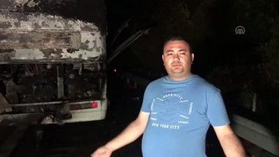 İzmir'de seyir halindeki otobüste yangın çıktı 