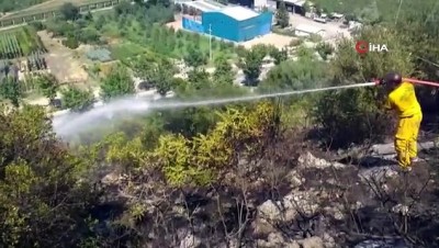  Kestel'deki orman yangını havadan görüntülendi 