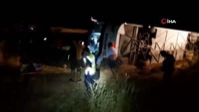 yolcu otobusu -  Nusaybin’de yolcu otobüsü devrildi: 10 yaralı  Videosu