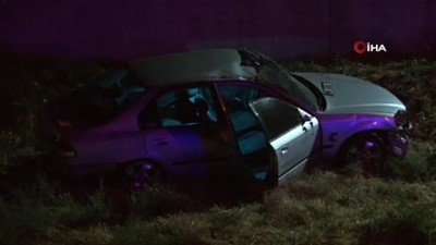  Otomobil şarampole uçtu: 1 ölü, 1 yaralı 