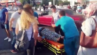 calisan kadin -  Yaralı kadın hastaneye götürülürken ikinci kazadan kıl payı kurtuldu...Kaza anı böyle görüntülendi Videosu