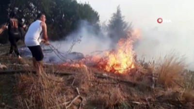 makilik alan -  Serik'te arazi yangını Videosu