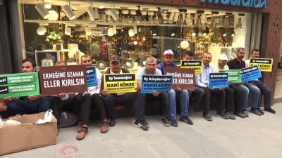 İBB'den işten çıkarılan bazı işçiler CHP İstanbul İl Başkanlığı önünde oturma eylemi başlattı - İSTANBUL 