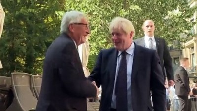 İngiltere Başbakanı Johnson, AB Komisyonu Başkanı Juncker ile buluştu - LÜKSEMBURG 