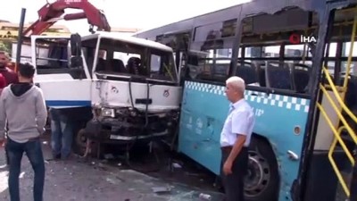  Ümraniye’de vinç, özel halk otobüsüne çarptı: 9 yaralı 