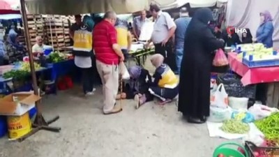 yasli kadin -  Pazarda çukuru fark edemeyen yaşlı kadın hastanelik oldu  Videosu