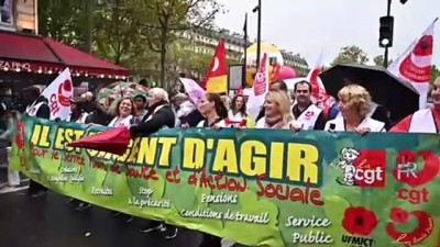 emeklilik - Fransa'da hükümet karşıtı gösteri - PARİS Videosu