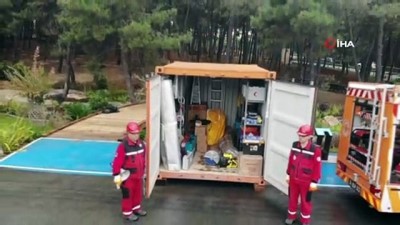 emniyet seridi -  Olası İstanbul depremi için afet müdahale konteynerleri hazır bekliyor  Videosu