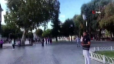 termal kamera -  Tarihi Sultanahmet Meydanı’nda polisten drone ile anons  Videosu