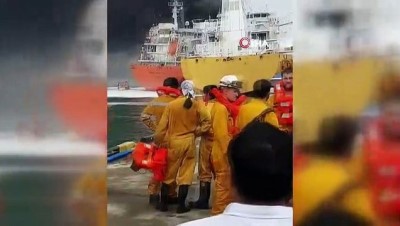 kargo gemisi -  - Güney Kore’de Kargo Gemisinde Yangın  Videosu