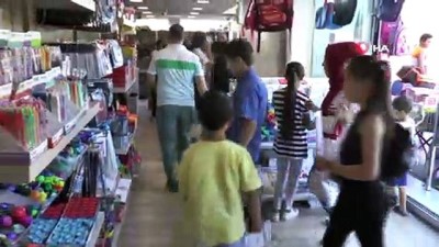 okul alisverisi -  Çarşı pazarda okul alışverişi yoğunluğu başladı  Videosu