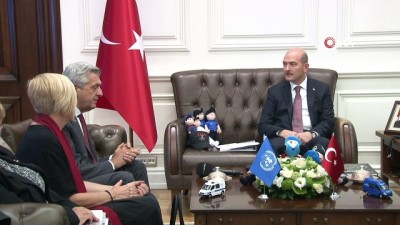  İçisleri Bakanı Süleyman Soylu, Birleşmiş Milletler Mülteciler Yüksek Komiseri Flippo Grandi'yi makamda kabul etti