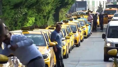 taksim - Taksimetre ayarı için kilometrelerce kuyruk oluştu - İSTANBUL  Videosu