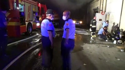 yangin yeri -  İplik atölyesinde çıkan yangın söndürüldü, 6 itfaiye eri dumandan etkilendi Videosu