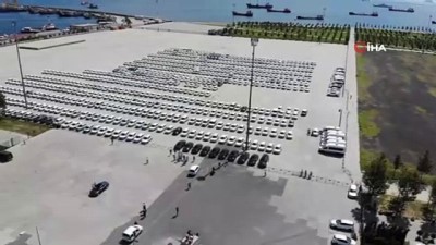  İBB'nin Yenikapı'da topladığı araçlar havadan görüntülendi 