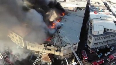 tekstil atolyesi -  Bayrampaşa’da tekstil atölyesindeki yangın havadan görüntülendi Videosu