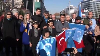  Kızılay Meydanı’nda Uygur Türklerine destek eylemi