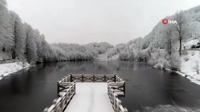  Tabiat Parkı Ulugöl’de muhteşem kar manzarası 