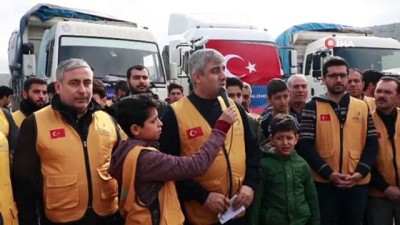 hanli -  İdlib’e 6 tır acil yardım malzemesi  Videosu