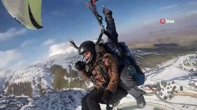 parasutcu -  Ergan Dağı kayakçıların ve paraşütçülerin vazgeçilmezi haline geldi  Videosu