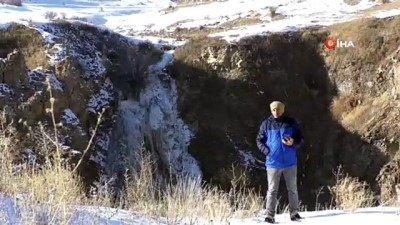 buz kutlesi -  Kars’ın soğuğu şelale dondurdu  Videosu