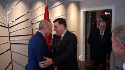  - Cumhurbaşkanı Erdoğan, Libya Başbakanı Sarrac'ı kabul etti