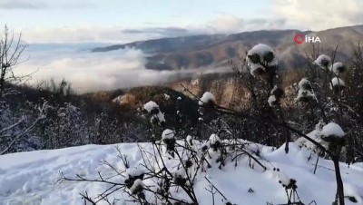  Boludağı’nda kartpostallık kar ve sis manzarası