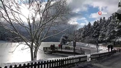  Gölcük Tabiat Parkı’ndaki göl buz tuttu