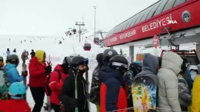 kis turizmi -  Erciyes'te hafta sonu yoğunluğu  Videosu