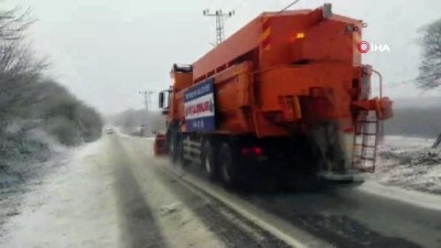  Silivri'de kar yağışı başladı 