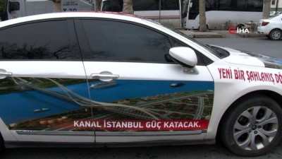  DSP eski genel başkan adayı Özavcı, Kanal İstanbul'a destek için aracını giydirdi 