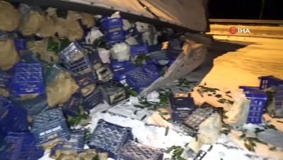  Karaman-Konya yolu devrilen tır nedeniyle ulaşıma kapandı 