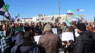  - Azez’de siviller Esad’ın saldırılarını protesto etti