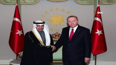  Cumhurbaşkanı Erdoğan Kuveyt Ulusal Meclis Başkanı Marzuk Ali El Ganim’i kabul etti