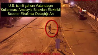 mobese goruntuleri -  Halkın kullanması için sokakta bulunan elektrikli scooter çaldı  Videosu