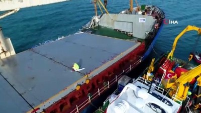 kargo gemisi -  Şile'de karaya oturan geminin son hali havadan görüntülendi  Videosu