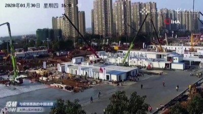 karantina -  - Wuhan’daki ikinci hastanenin inşaatı devam ediyor Videosu