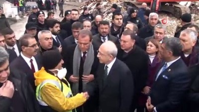  Kılıçdaroğlu, 14 kişinin hayatını kaybettiği enkaz alanında inceleme yaptı