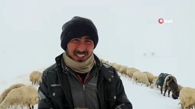  Sivas’ta çobanların zorlu kış mesaisi 