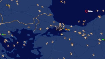 yolcu ucagi -  İstanbul hava sahasında uçak yoğunluğu  Videosu